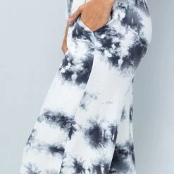 Iris & Rainbow Boutique #B80 Cloudy Skies Wide Leg Lounge Pants