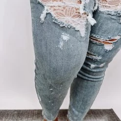 Iris & Rainbow Boutique New Arrivals #N271 Lace Patch Judy Blue Skinny Jeans