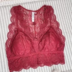 Iris & Rainbow Boutique #M386 Hourglass Back Lace Bralette (Wine) New Arrivals