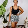 Iris & Rainbow Boutique #M596 Plaid Scallop Shorts