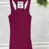 Iris & Rainbow Boutique New Arrivals #M362 Ribbed Racerback Tank (Wine)
