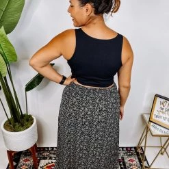 Iris & Rainbow Boutique #N372 Ditzy Floral Print Maxi Skirt