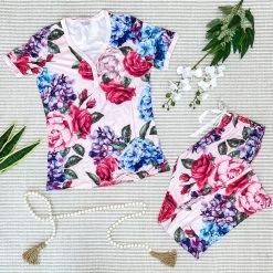 Iris & Rainbow Boutique #M580 Bright Flowers Pajamas New Arrivals
