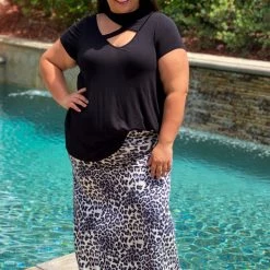 Boutique Simplified Snow Leopard Maxi Skirt New Arrivals