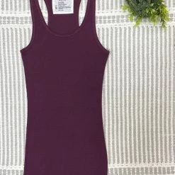 Iris & Rainbow Boutique #M358 Ribbed Racerback Tank (Plum)