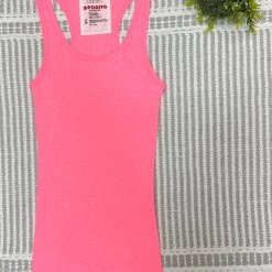 Iris & Rainbow Boutique #M360 Ribbed Racerback Tank (Hot Pink)