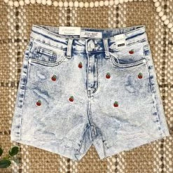 Iris & Rainbow Boutique #M777 Cherry Bomb Fire Judy Blue Shorts New Arrivals