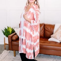 No Ship Drop Ship New Arrivals Skip A Beat Cardigan In Coral Ombre