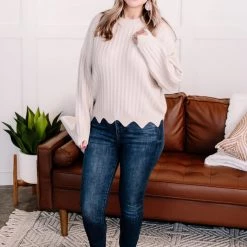 No Ship Drop Ship What's Your Pointelle Sweater In Cream New Arrivals