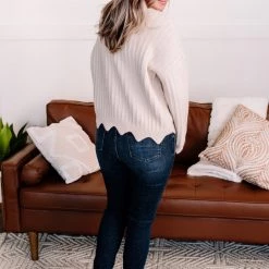 No Ship Drop Ship What's Your Pointelle Sweater In Cream New Arrivals