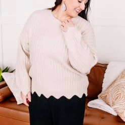 No Ship Drop Ship What's Your Pointelle Sweater In Cream New Arrivals