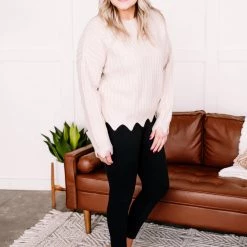 No Ship Drop Ship What's Your Pointelle Sweater In Cream New Arrivals