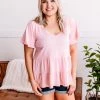 No Ship Drop Ship Pinkin Of You Tiered Babydoll Top In Heathered Pink