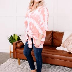 No Ship Drop Ship New Arrivals Skip A Beat Cardigan In Coral Ombre