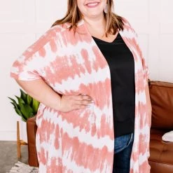 No Ship Drop Ship New Arrivals Skip A Beat Cardigan In Coral Ombre