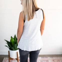 No Ship Drop Ship You've Got Me Sleeveless Top In Black & Gray 14 No Ship Drop Ship You've Got Me Sleeveless Top In Black & Gray