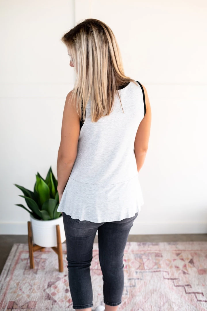 No Ship Drop Ship You've Got Me Sleeveless Top In Black & Gray 6 No Ship Drop Ship You've Got Me Sleeveless Top In Black & Gray