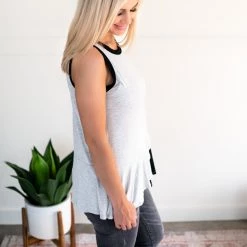 No Ship Drop Ship You've Got Me Sleeveless Top In Black & Gray 13 No Ship Drop Ship You've Got Me Sleeveless Top In Black & Gray