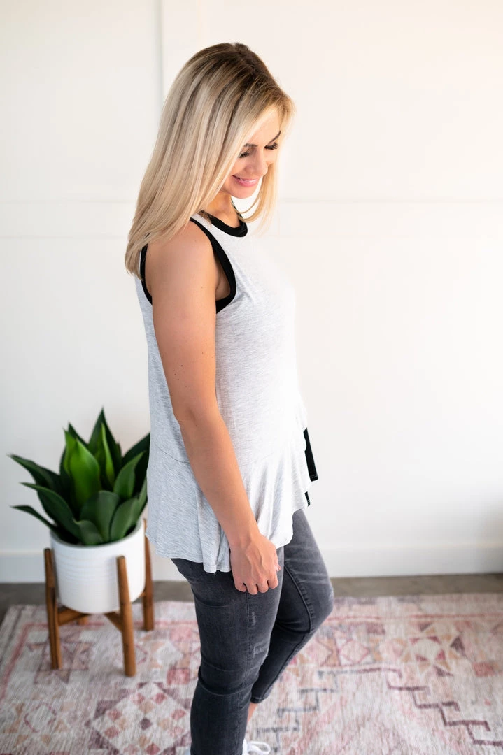 No Ship Drop Ship You've Got Me Sleeveless Top In Black & Gray 5 No Ship Drop Ship You've Got Me Sleeveless Top In Black & Gray