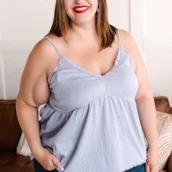 No Ship Drop Ship Spring Into Action Delicate Babydoll Top In Soft Periwinkle