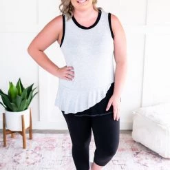 No Ship Drop Ship You've Got Me Sleeveless Top In Black & Gray 18 No Ship Drop Ship You've Got Me Sleeveless Top In Black & Gray