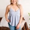 No Ship Drop Ship Spring Into Action Delicate Babydoll Top In Soft Periwinkle