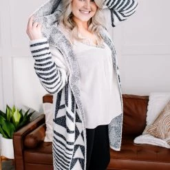 No Ship Drop Ship Half Way To Alright Navy & Cream Aztec Cardigan New Arrivals