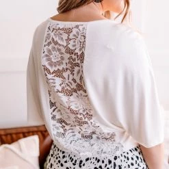 No Ship Drop Ship Taking It Back Lace Top In White New Arrivals