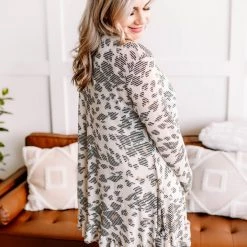 No Ship Drop Ship Running Wild Subtle Animal Print Cardigan