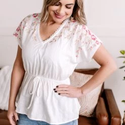 No Ship Drop Ship New Arrivals Gotta Hold On Embroidered Savannah Jane Top
