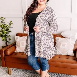 No Ship Drop Ship Running Wild Subtle Animal Print Cardigan