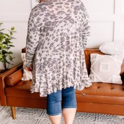 No Ship Drop Ship Running Wild Subtle Animal Print Cardigan