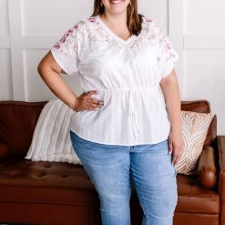 No Ship Drop Ship New Arrivals Gotta Hold On Embroidered Savannah Jane Top