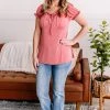 No Ship Drop Ship New Arrivals Call Me Charmed Tie Front Top In Marsala