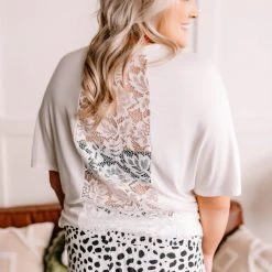 No Ship Drop Ship Taking It Back Lace Top In White New Arrivals