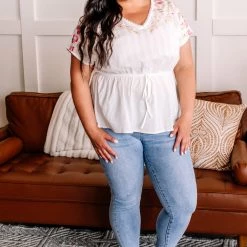 No Ship Drop Ship New Arrivals Gotta Hold On Embroidered Savannah Jane Top