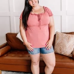 No Ship Drop Ship New Arrivals Call Me Charmed Tie Front Top In Marsala