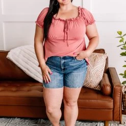 No Ship Drop Ship New Arrivals Call Me Charmed Tie Front Top In Marsala