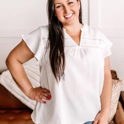 No Ship Drop Ship In The Wind Flutter Top In Fresh White