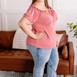 No Ship Drop Ship New Arrivals Call Me Charmed Tie Front Top In Marsala