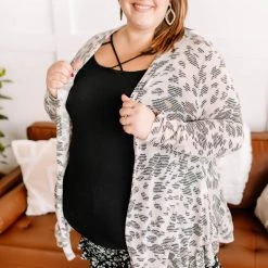 No Ship Drop Ship Running Wild Subtle Animal Print Cardigan