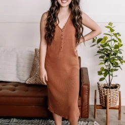 No Ship Drop Ship New Arrivals Spice It Up Beach Dress In Cinnamon