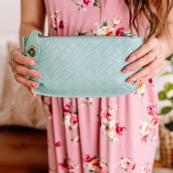 No Ship Drop Ship New Arrivals See You Soon Clutch In Sea Glass By Joy Susan