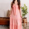 No Ship Drop Ship Tied Up In Knots Maxi Dress In Pink Carnation New Arrivals