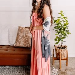 No Ship Drop Ship Tied Up In Knots Maxi Dress In Pink Carnation New Arrivals