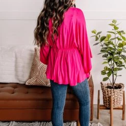 No Ship Drop Ship Flying First Class Top In Fuschia New Arrivals