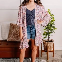 No Ship Drop Ship Waiting For You Kimono In Romantic Florals