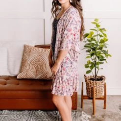 No Ship Drop Ship Waiting For You Kimono In Romantic Florals