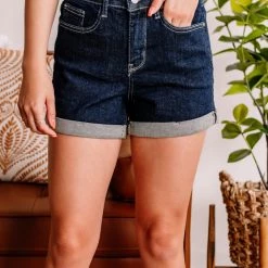 No Ship Drop Ship Everyday Classic Cuffed Shorts By Judy Blue