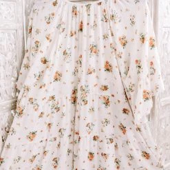 No Ship Drop Ship Something Up Your Sleeve Tiered Top In Ivory Florals New Arrivals